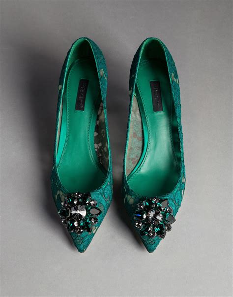 dolce and gabbana green heels